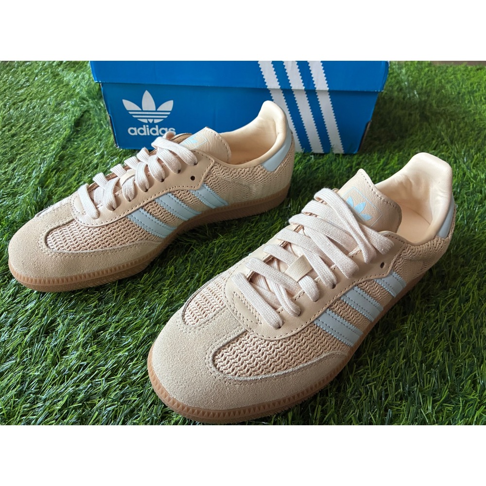 Adidas Samba OG W Sand Strata Sky Tint Mesh Suede Sneakers JR8168 Womens 7